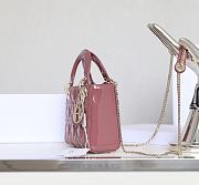 Dior Lady Pink Bag Size 17x15x7CM - 3
