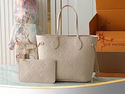 LV Leather Neverfull MM Beige Bag Size 32x15x29CM - 6