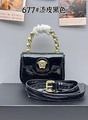 Versace Medusa Leather Black Bag Size 12x16x8cm - 6