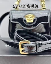 Versace Medusa Leather Black Bag Size 12x16x8cm - 4