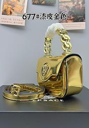 Versace Medusa Leather Gold Bag Size 12x16x8cm - 6