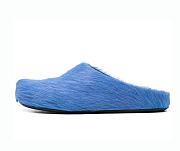 Marni Fussbet Sabot Calf-hair Slippers Blue - 1