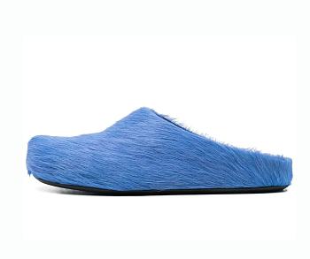 Marni Fussbet Sabot Calf-hair Slippers Blue