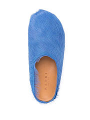 Marni Fussbet Sabot Calf-hair Slippers Blue - 5