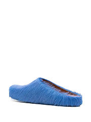 Marni Fussbet Sabot Calf-hair Slippers Blue - 3