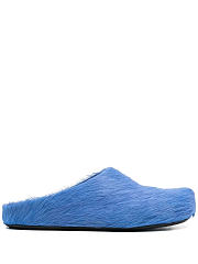 Marni Fussbet Sabot Calf-hair Slippers Blue - 2