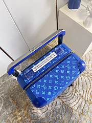 LV White Flower Trolley Blue Size 35x23x53cm - 3