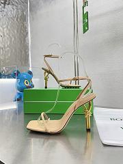 Bottega Veneta Ankle Strap Sandals Leather Beige 85mm - 4