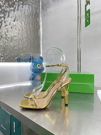 Bottega Veneta Ankle Strap Sandals Gold 85mm