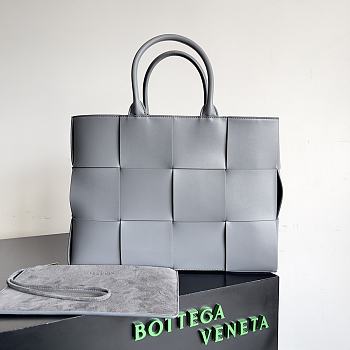 Bottega Veneta Arco Intrecciato Leather Tote Grey Bag 38x10x28CM