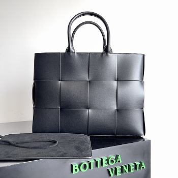 Bottega Veneta Arco Intrecciato Leather Tote Black Bag 38x10x28CM