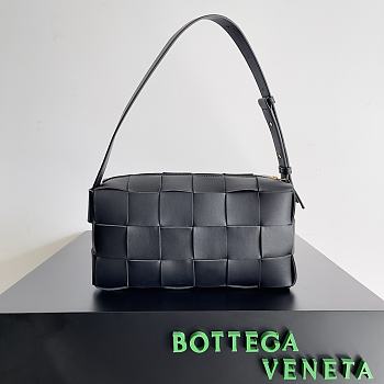 Bottega Veneta Brick Cassette Black Bag Size 24x14x10CM