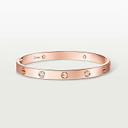 Catier Love Bracelet 4 Diamonds Rose Gold 6.1 mm - 4