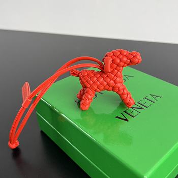 Bottega Veneta Dog Charm Red Size 8x7x2cm