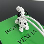 Bottega Veneta Dog Charm Black White Size 8x7x2cm - 5