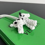 Bottega Veneta Dog Charm Black White Size 8x7x2cm - 4