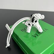 Bottega Veneta Dog Charm Black White Size 8x7x2cm - 2