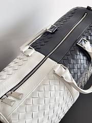 Bottega Veneta Intrecciato Duffle  Black White Bag Size 50x27x24cm - 5