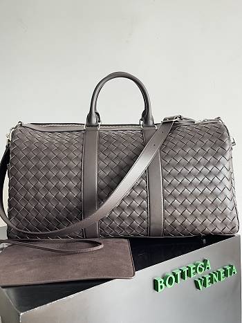 Bottega Veneta Intrecciato Duffle Brown Bag Size 50x27x24cm