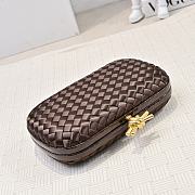 Bottega Veneta Knot Minaudiere Clutch Brown Size 20x12x5.5cm - 3