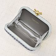 Bottega Veneta Knot Minaudiere Clutch Silver Size 20x12x5.5cm - 3