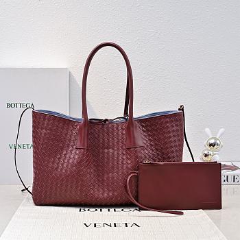 Bottega Veneta Pinacoteca Tote Bag Burgundy Size 23x43x14.5cm