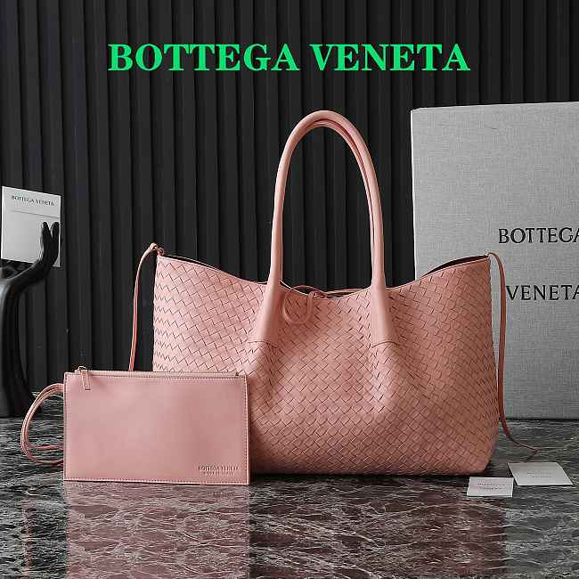 Bottega Veneta Pinacoteca Tote Bag Pink Size 23x43x14.5cm - 1