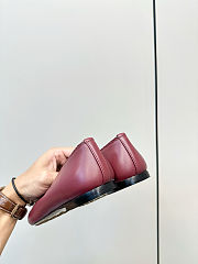 Bottega Veneta Sofia Leather Ballerina in Burgundy - 3