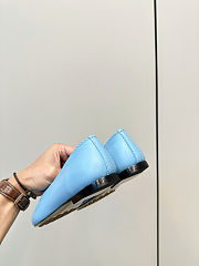Bottega Veneta Sofia Leather Ballerina in Blue - 2