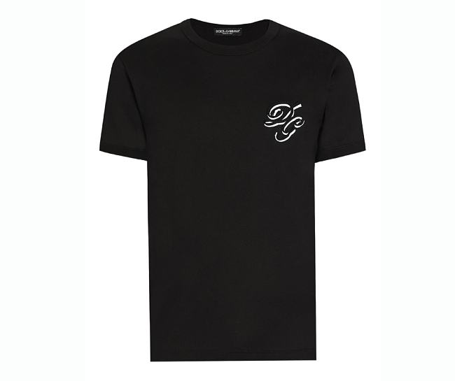 Dolce & Gabbana Double Embroidery T-Shirt Black - 1
