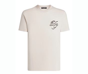Dolce & Gabbana Double Embroidery T-Shirt Cream