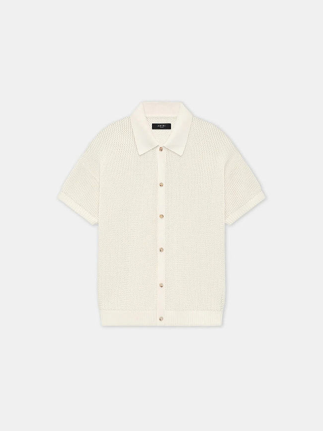 AMIRI CROCHET MESH SHIRT IVORY - 1