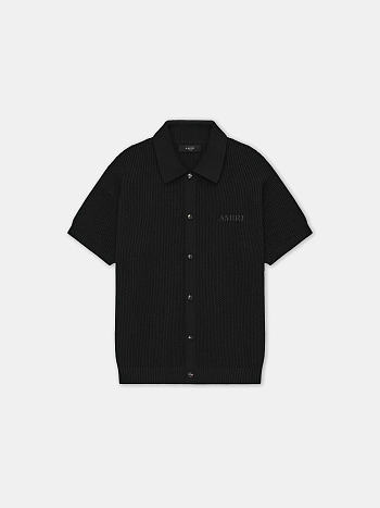 AMIRI CROCHET MESH SHIRT BLACK