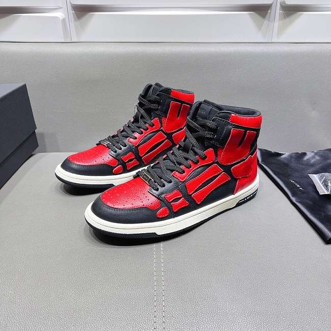 Amiri Skel Top High Top Black Red Sneakers - 1