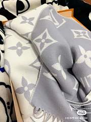 Louis Vuitton White Grey Scarf LV0254 Size 193x70CM - 2