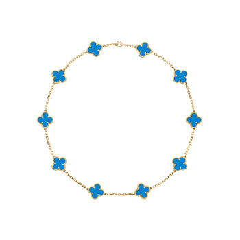 Van Cleef & Arpels 10 Motif Turquoise Blue Necklace