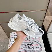 Dolce Gabbana Mixed-Materials Space Sneakers White Silver - 4