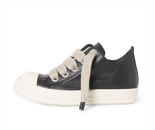 Rick Owens Jumbo Lace Padded Low Black Milk Patent Leather - 1