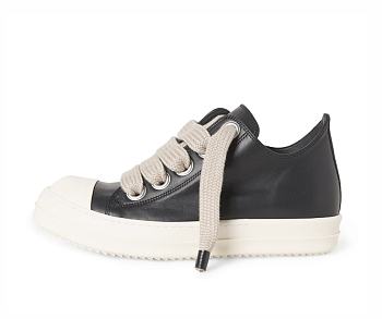 Rick Owens Jumbo Lace Padded Low Black Milk Patent Leather