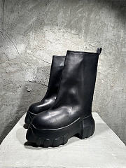 Rick Owens Mega Tractor Leather ankle Boots Black - 1