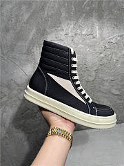 Rick Owens DRKSHDW Vintage Black Canvas High Top Sneakers - 3