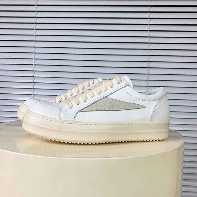 Rick Owens Panelled Leather Sneakers White - 1