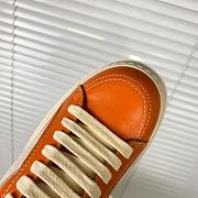 Rick Owens Panelled Leather Sneakers Orange - 3