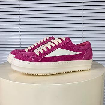 Rick Owens Panelled Velvet Sneakers Pink