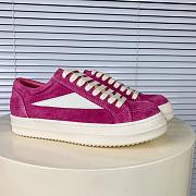 Rick Owens Panelled Velvet Sneakers Pink - 6