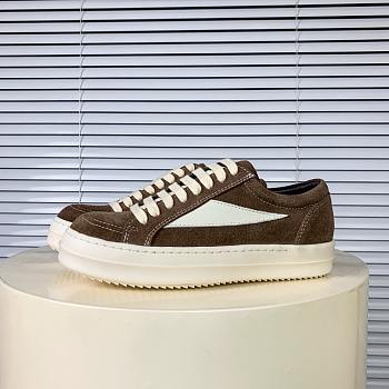 Rick Owens Panelled Velvet Sneakers Brown