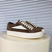 Rick Owens Panelled Velvet Sneakers Brown - 6