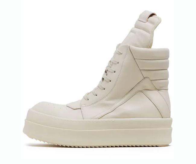 Rick Owens Mega Bumper Geobasket High Patent White - 1