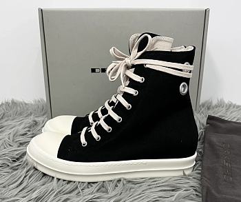 Rick Owens Ramones High Black Canvas Shoes