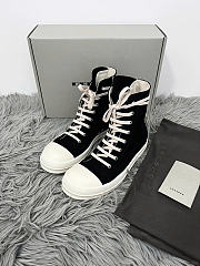 Rick Owens Ramones High Black Canvas Shoes - 5